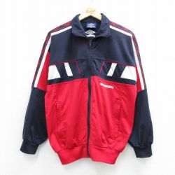アンブロ 90s 長袖ジャージ ワンポイントロゴ ネイビー L | 古着