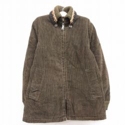 古着 長袖 コーデュロイ ジャケット キッズ ボーイズ 子供服 70年代 70s 太畝 タロン 濃緑 グリーン 内側ボア 【spe】 23oct17