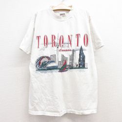 【50%OFF】古着 TULTEX 半袖 ビンテージ Tシャツ キッズ ボーイズ 子供服 90年代 90s トロント ビル コットン クルーネック カナダ製 白 ホワイト 24feb20