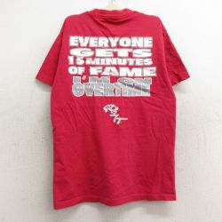 古着 半袖 ビンテージ Tシャツ キッズ ボーイズ 子供服 90年代 90s OVERTIME コットン クルーネック USA製 赤 レッド 24apr17