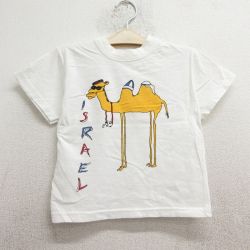 【30%OFF】古着 半袖 ビンテージ Tシャツ キッズ ボーイズ 子供服 90年代 90s ラクダ イスラエル コットン クルーネック 白 ホワイト 24aug01