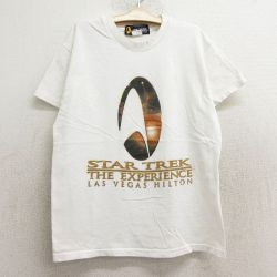 古着 半袖 ビンテージ Tシャツ キッズ ボーイズ 子供服 90年代 90s スタートレック STAR TREK コットン クルーネック 白 ホワイト 24aug03