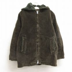 古着 マイティマック 長袖 ビンテージ コーデュロイ ジャケット パーカー キッズ ボーイズ 子供服 70年代 70s 太畝 USA製 タロン 濃茶 ブラウン 内側ファー 【spe】 24oct30