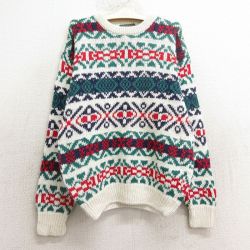 【50%OFF】古着 長袖 セーター キッズ ボーイズ 子供服 00年代 00s 白他 ホワイト 24nov06