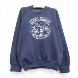 【50%OFF】古着 長袖 スウェット キッズ ボーイズ 子供服 80年代 80s KIDS アザラシ ラグラン クルーネック USA製 紺 ネイビー 25jan30