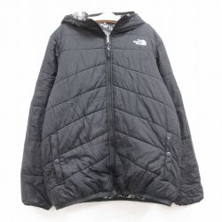 古着 ノースフェイス THE NORTH FACE 長袖 ジャケット パーカー キッズ ボーイズ 子供服 ワンポイントロゴ リバーシブル 黒 ブラック 25feb13