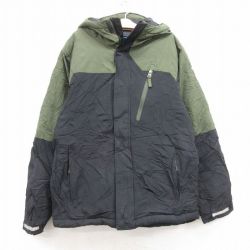 古着 コロンビア COLUMBIA 長袖 ナイロン ジャケット パーカー キッズ ボーイズ 子供服 ワンポイントロゴ ツートンカラー 黒他 ブラック 25feb13