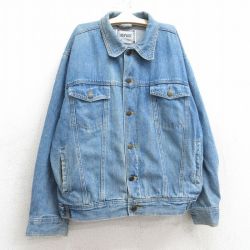 【50%OFF】古着 長袖 ジージャン キッズ ボーイズ 子供服 90年代 90s コットン 紺 ネイビー デニム 25mar03