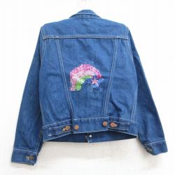古着 ラングラー Wrangler 長袖 ジージャン キッズ ボーイズ 子供服 90年代 90s コットン USA製 紺 ネイビー デニム 25mar03