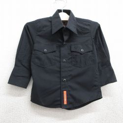 古着 長袖 ウエスタン シャツ キッズ ボーイズ 子供服 黒 ブラック 25apr10