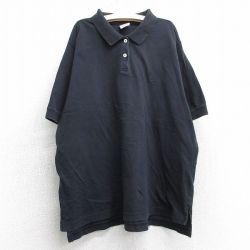 古着 ナイキ NIKE 半袖 ポロ シャツ キッズ ボーイズ 子供服 90年代 90s ワンポイントロゴ コットン 黒 ブラック 25may07