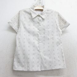 古着 半袖 ガールスカウト シャツ キッズ ガールズ 子ども服 80年代 80s USA製 白他 ホワイト ストライプ 25jun02