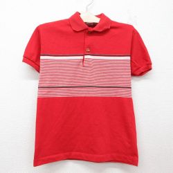 古着 JCペニー ザフォックス THE FOX 半袖 ポロ シャツ キッズ ボーイズ 子供服 80年代 80s USA製 赤他 レッド 25jun05