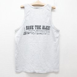 古着 ビンテージ タンクトップ キッズ ボーイズ 子供服 00年代 00s ATLANTIC BREWING 船 薄グレー 霜降り 25jun06