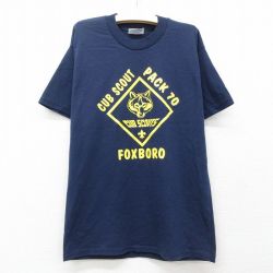 【50%OFF】古着 ヘインズ Hanes 半袖 ビンテージ Tシャツ キッズ ボーイズ 子供服 00年代 00s CUB SCOUT クルーネック 紺 ネイビー 25jun06