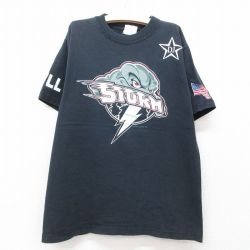 古着 マジェスティック 半袖 ビンテージ Tシャツ キッズ ボーイズ 子供服 00年代 00s MLB STORM PETER FRANK CONTRACTING 12 コットン クルーネック 黒 ブラック メジャーリーグ ベースボール 野球 25jun14