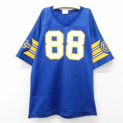 【50%OFF】古着 半袖 ビンテージ フットボール Tシャツ キッズ ボーイズ 子供服 90年代 90s NFL インディアナポリスコルツ 88 Vネック USA製 青 ブルー アメフト スーパーボウル ゲームシャツ ユニフォーム 25jun14