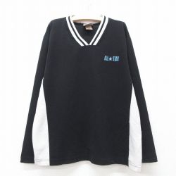 古着 コンバース 長袖 ビンテージ Tシャツ キッズ ボーイズ 子供服 00年代 00s オールスター Vネック 黒他 ブラック 25jun14
