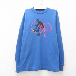 古着 オーシャンパシフィック OP 長袖 ビンテージ Tシャツ キッズ ボーイズ 子供服 80年代 80s スケボー 車 クルーネック 青 ブルー 【spe】 25jun14