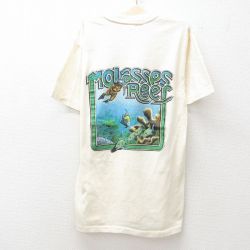 古着 半袖 ビンテージ Tシャツ キッズ ボーイズ 子供服 80年代 80s 魚 Molasses Reer クルーネック 薄ベージュ系 カーキ 25jun14