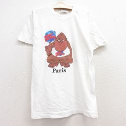【50%OFF】古着 半袖 ビンテージ Tシャツ キッズ ボーイズ 子供服 90年代 90s プラネットハリウッド パリ ゴリラ コットン クルーネック 白 ホワイト 25jun28