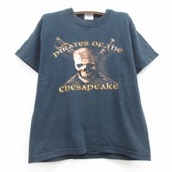 古着 半袖 ビンテージ Tシャツ キッズ ボーイズ 子供服 00年代 00s スカル コットン クルーネック 黒 ブラック 25jun28