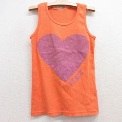 【50%OFF】古着 ビンテージ タンクトップ キッズ ガールズ 子供服 90年代 90s ハート コットン クルーネック USA製 オレンジ 25jul24