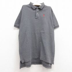 古着 ラルフローレン Ralph Lauren 半袖 ブランド ポロ シャツ キッズ ボーイズ 子供服 90年代 90s ワンポイントロゴ コットン USA製 グレー 25jul24