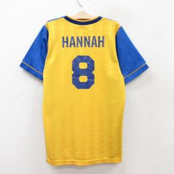 古着 半袖 ビンテージ サッカー Tシャツ キッズ ボーイズ 子供服 90年代 90s ツートンカラー Vネック USA製 黄他 イエロー 25aug06