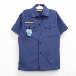 古着 半袖 ボーイスカウト シャツ キッズ ボーイズ 子供服 SHOOTING SPORTS 紺 ネイビー 25aug20