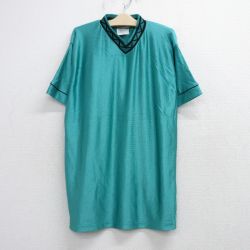古着 半袖 ビンテージ Tシャツ キッズ ボーイズ 子供服 90年代 90s 無地 Vネック 緑 グリーン 25aug20