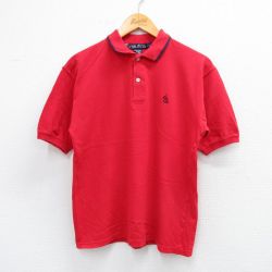 古着 ノーティカ NAUTICA 半袖 ブランド ポロ シャツ キッズ ボーイズ 子供服 90年代 90s ワンポイントロゴ 鹿の子 コットン 赤 レッド 25sep03