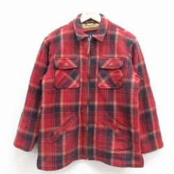 古着 ギャップ GAP 長袖 ウール ジャケット キッズ ボーイズ 子供服 00年代 00s エンジ チェック 内側ボア 26jan09