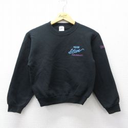 古着 ジャージーズ 長袖 スウェット キッズ ボーイズ 子供服 90年代 90s TEAM Elan クルーネック USA製 黒 26jan28