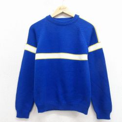 古着 JCペニー 長袖 セーター キッズ 子供服 80年代 80s アクリル ラグラン クルーネック 青他 26feb04