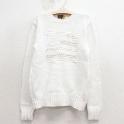 古着 ラルフローレン 長袖 ブランド セーター キッズ ボーイズ 子供服 星条旗 クルーネック 白【spe】 26feb04