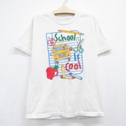 古着 ジャージーズ 半袖 ビンテージ Tシャツ キッズ ボーイズ 子供服 00年代 00s スクールバス クルーネック ホワイト 26jun11