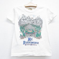 古着 半袖 ビンテージ Tシャツ キッズ ボーイズ 子供服 90年代 90s ラッシュモア コットン クルーネック ホワイト 26jun11