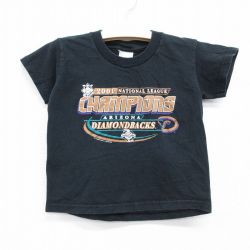 古着 半袖 ビンテージ Tシャツ キッズ ボーイズ 子供服 00年代 00s MLB アリゾナダイヤモンドバックス コットン クルーネック ブラック メジャーリーグ ベースボール 野球 26jun11
