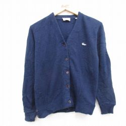 【50%OFF】古着 長袖 ニット カーディガン レディース 70年代 70s Heymaker 大きいサイズ アクリル 紺 ネイビー 23sep26 中古 トップス
