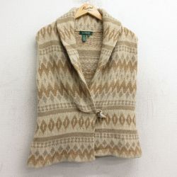 古着 ラルフローレン Ralph Lauren ブランド ニット ベスト レディース ウール ショールカラー ベージュ他 カーキ 【spe】 24sep30 中古 トップス