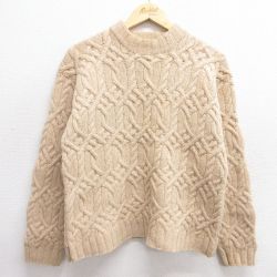 【50%OFF】古着 ジェイクルー J.CREW 長袖 セーター レディース 00年代 00s ウール モックネック ハイネック ベージュ カーキ 25jan09 中古 ニット トップス