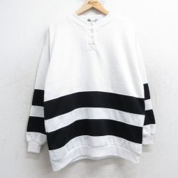 【50%OFF】古着 長袖 スウェット レディース 90年代 90s ヘンリーネック 白他 ホワイト 25feb01 中古 スエット トレーナー トップス