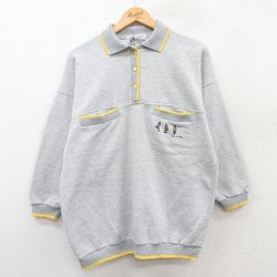古着 長袖 スウェット レディース 90年代 90s Work ｎ play 襟付き グレー他 25mar28 中古 スエット トレーナー トップス