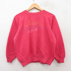 古着 長袖 スウェット レディース 80年代 80s マンハッタン ラグラン クルーネック 濃ピンク 25mar28 中古 スエット トレーナー トップス