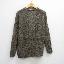 古着 Liz 長袖 セーター レディース 80年代 80s ハンドニット 手編み モヘア モックネック ハイネック ベージュ他 カーキ 25oct17 中古 ニット トップス