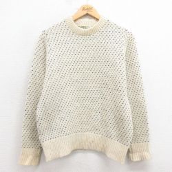 【50%OFF】古着 エルエルビーン LLBEAN 長袖 セーター レディース 80年代 80s バーズアイ クルーネック 生成り 25oct22 中古 ニット トップス