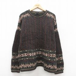 古着 バナナリパブリック 長袖 セーター レディース 00年代 00s ラムウール クルーネック 黒他 26jan07