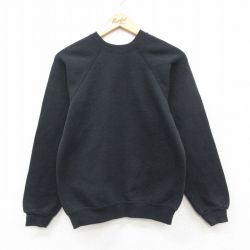 【20%OFF】古着 TULTEX 長袖 セーター レディース 90年代 90s 無地 ラグラン クルーネック USA製 黒 26feb18