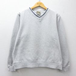 古着 エルエルビーン 長袖 スウェット レディース 00年代 00s 無地 Vネック グレー 霜降り 26mar27